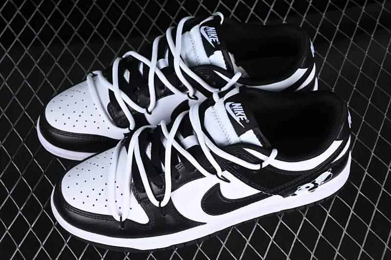 All Categories Nk SB Dunk Series Nk SB Dunk Low Low-top sneakers Nk Dunk Low Black and White Panda Customized version of deconstructed strap casual sneakers DD1391-100